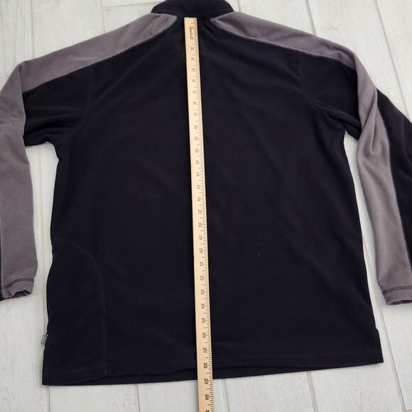 REI Mens Large 1/4 Zip Pullover Shirt Long Sleeve Black Mock Neck Fleece Outdoor - Picture 7 of 8